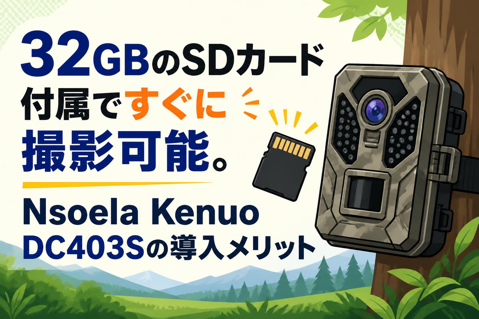 32GBのSDカード付属ですぐに撮影可能。Nsoela Kenuo DC403Sの導入メリット