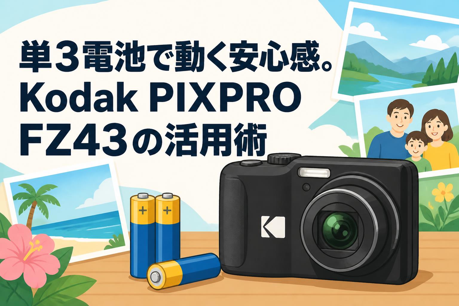 単3電池で動く安心感。Kodak PIXPRO FZ43の活用術