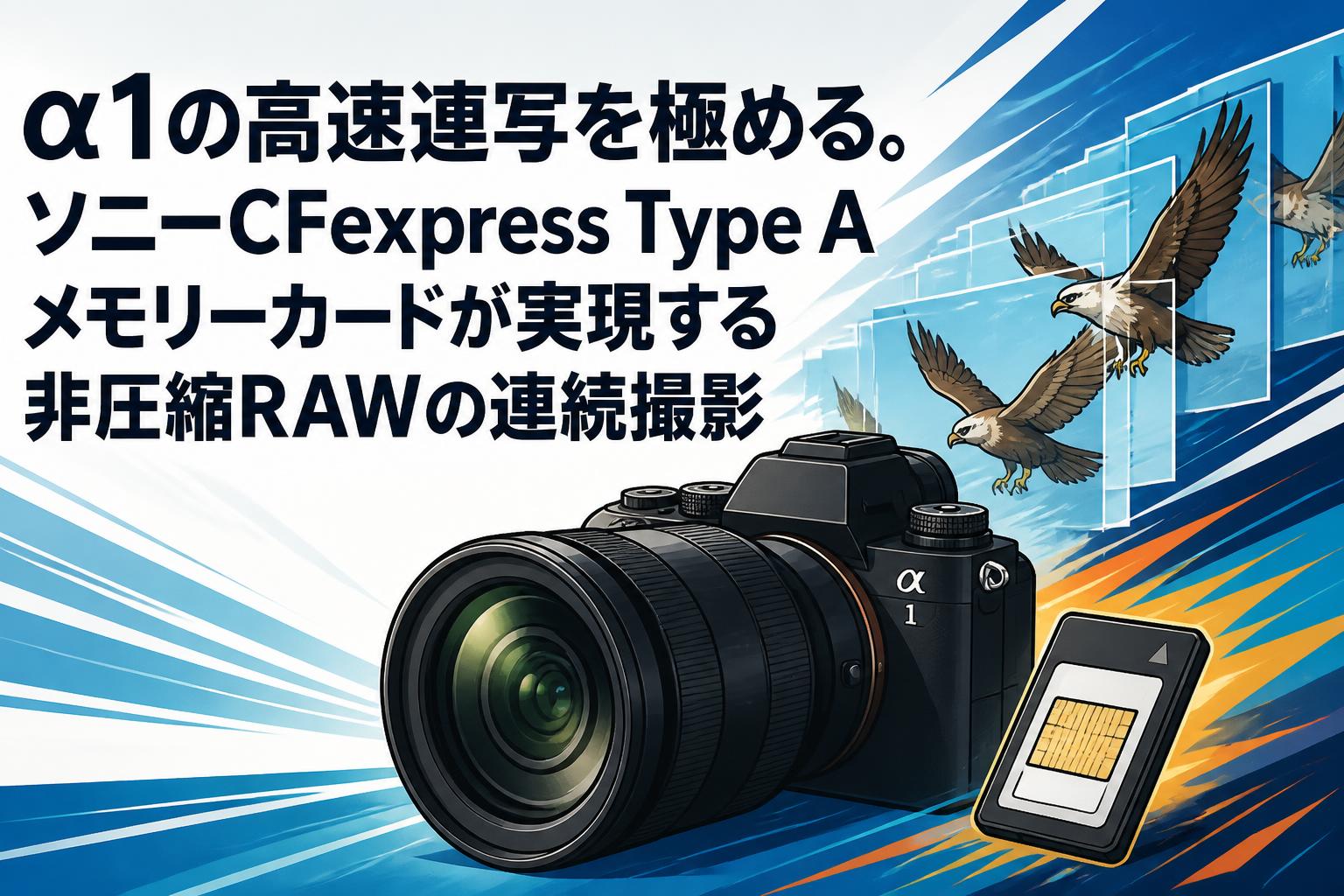 α1の高速連写を極める。ソニーCFexpress Type Aメモリーカードが実現する非圧縮RAWの連続撮影