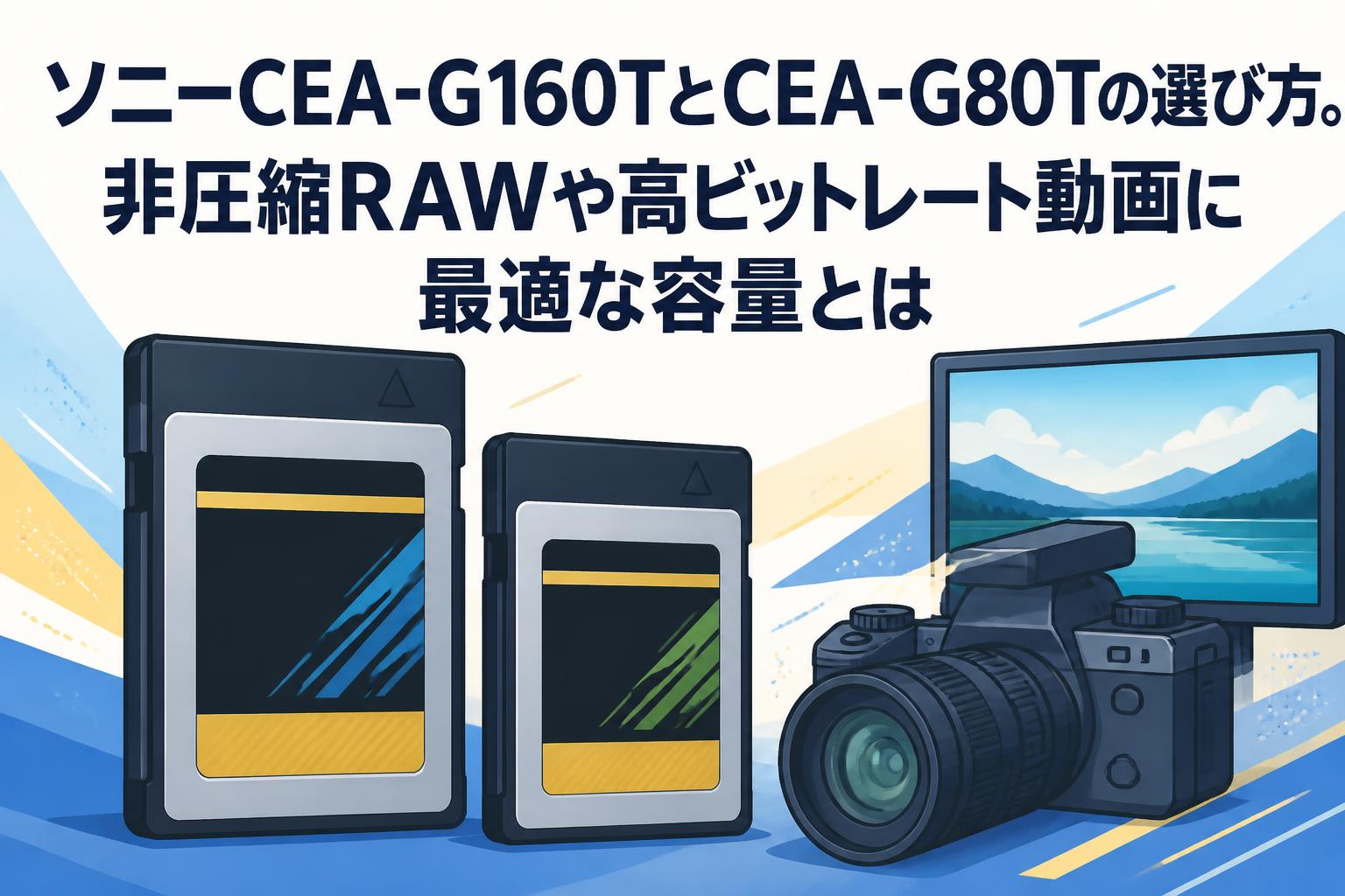 ソニーCEA-G160TとCEA-G80Tの選び方。非圧縮RAWや高ビットレート動画に最適な容量とは