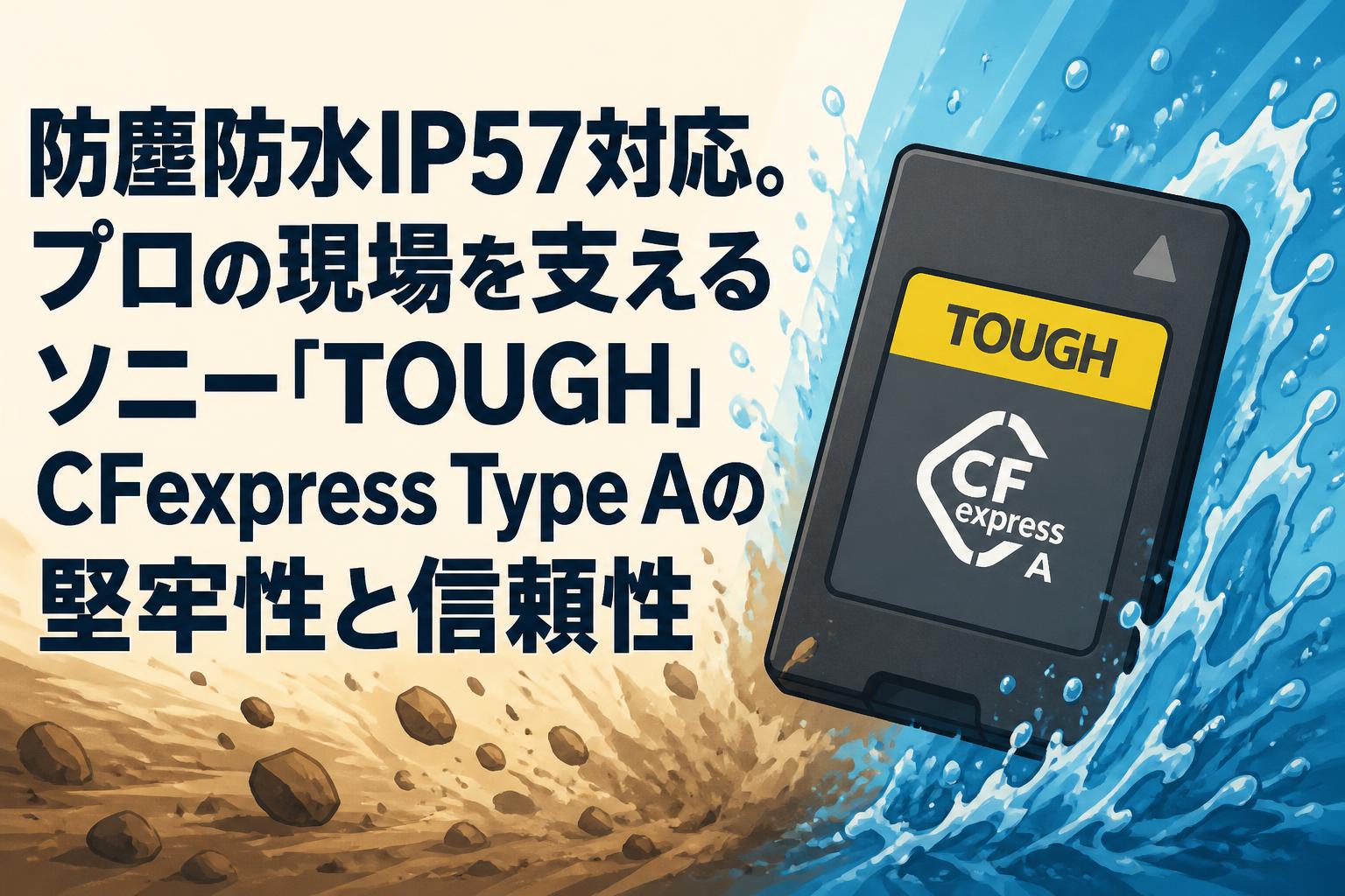 防塵防水IP57対応。プロの現場を支えるソニー「TOUGH」CFexpress Type Aの堅牢性と信頼性