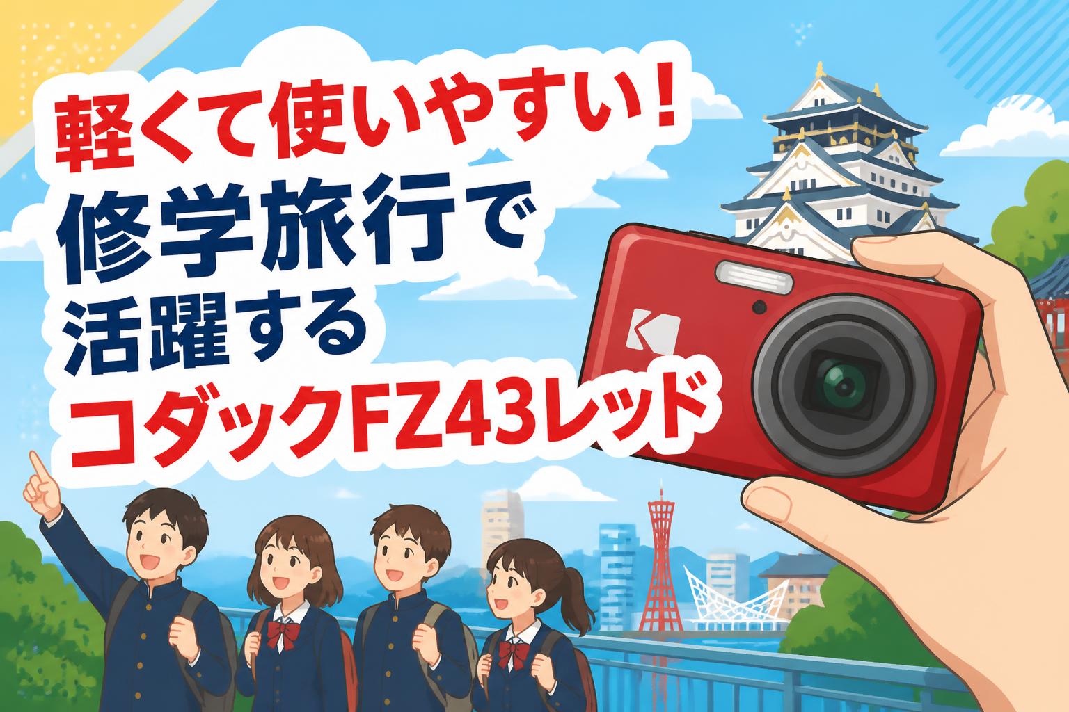 軽くて使いやすい！修学旅行で活躍するコダックFZ43レッド
