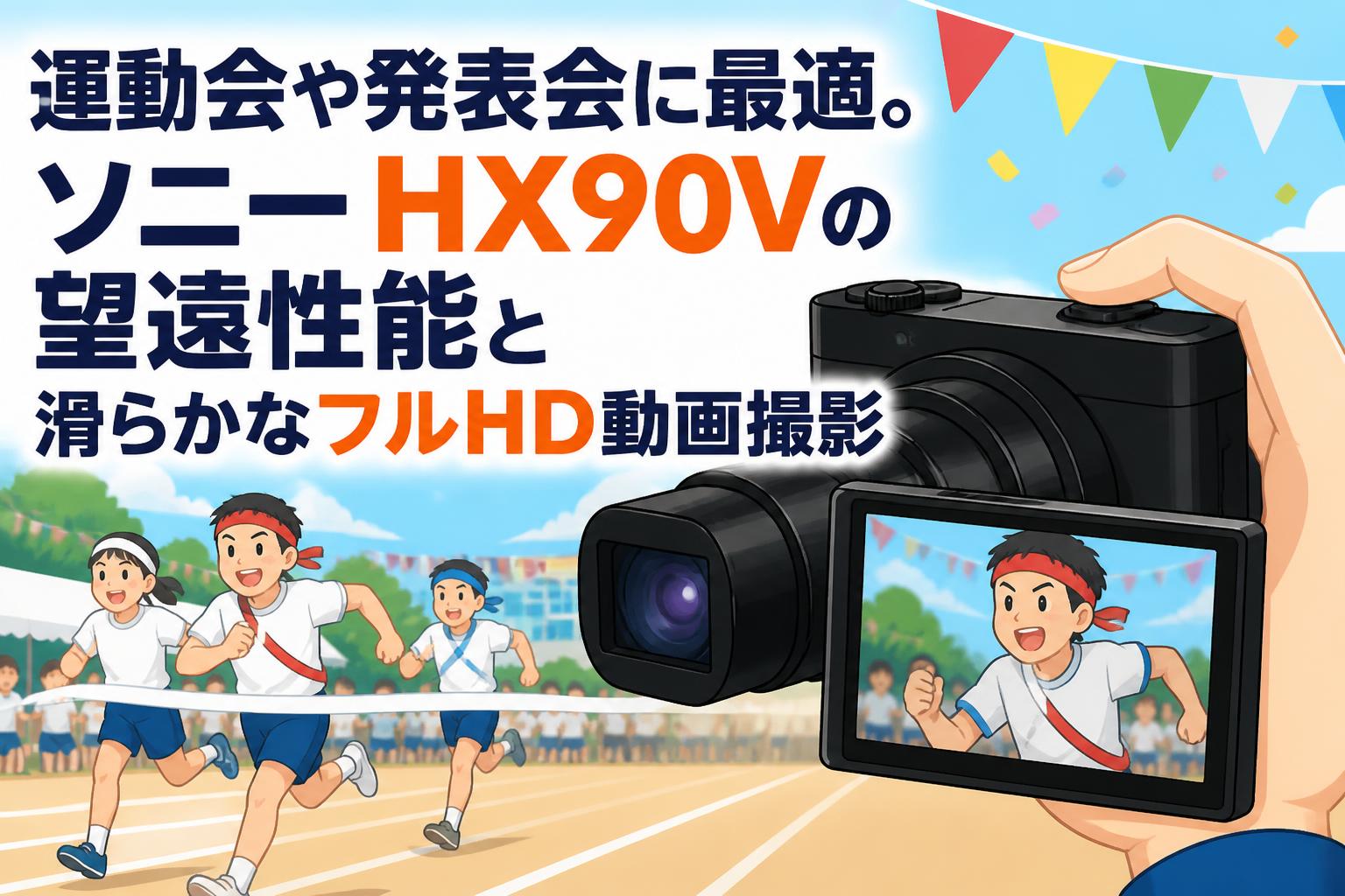 運動会や発表会に最適。ソニー HX90Vの望遠性能と滑らかなフルHD動画撮影