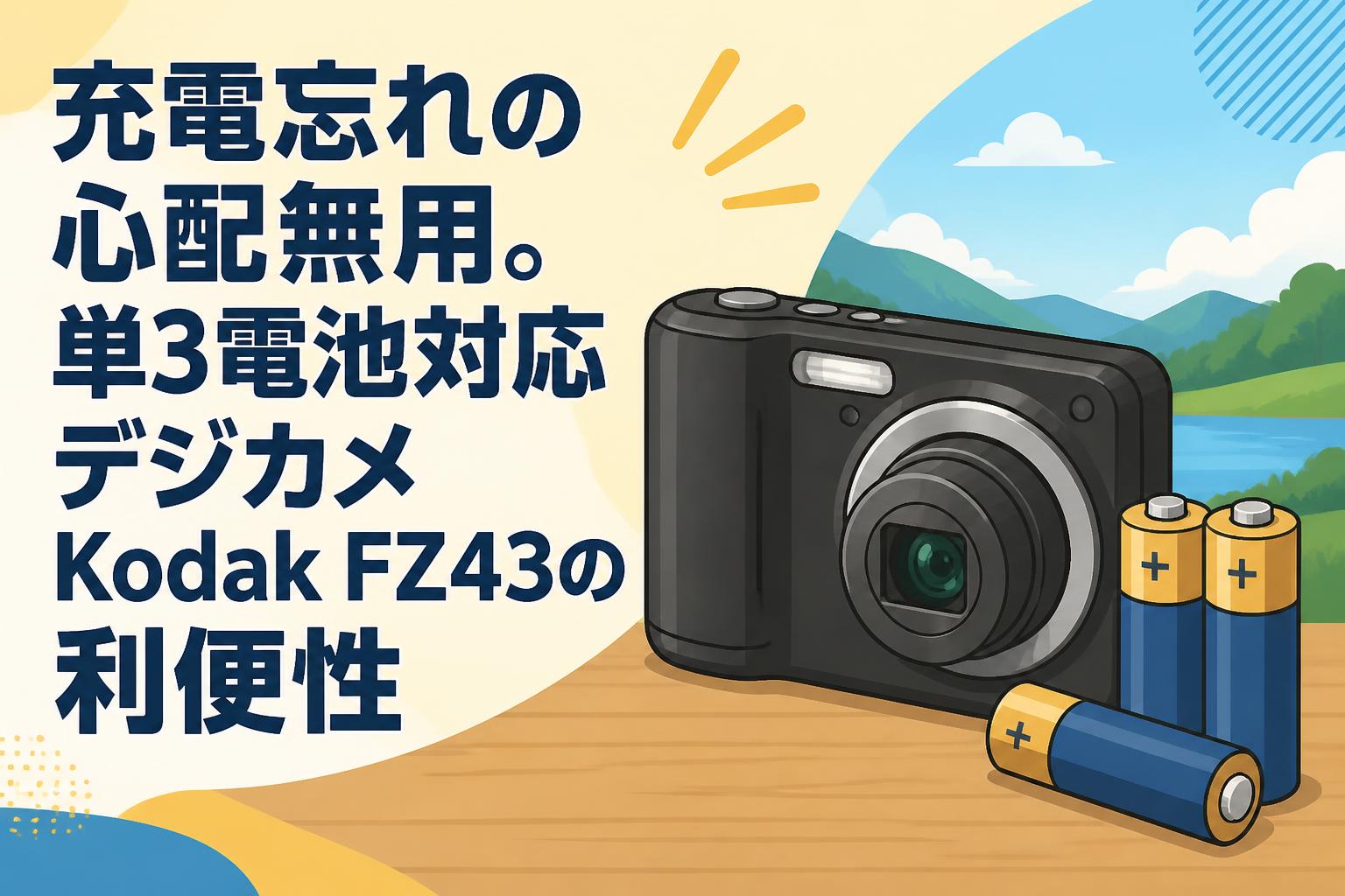 充電忘れの心配無用。単3電池対応デジカメKodak FZ43の利便性