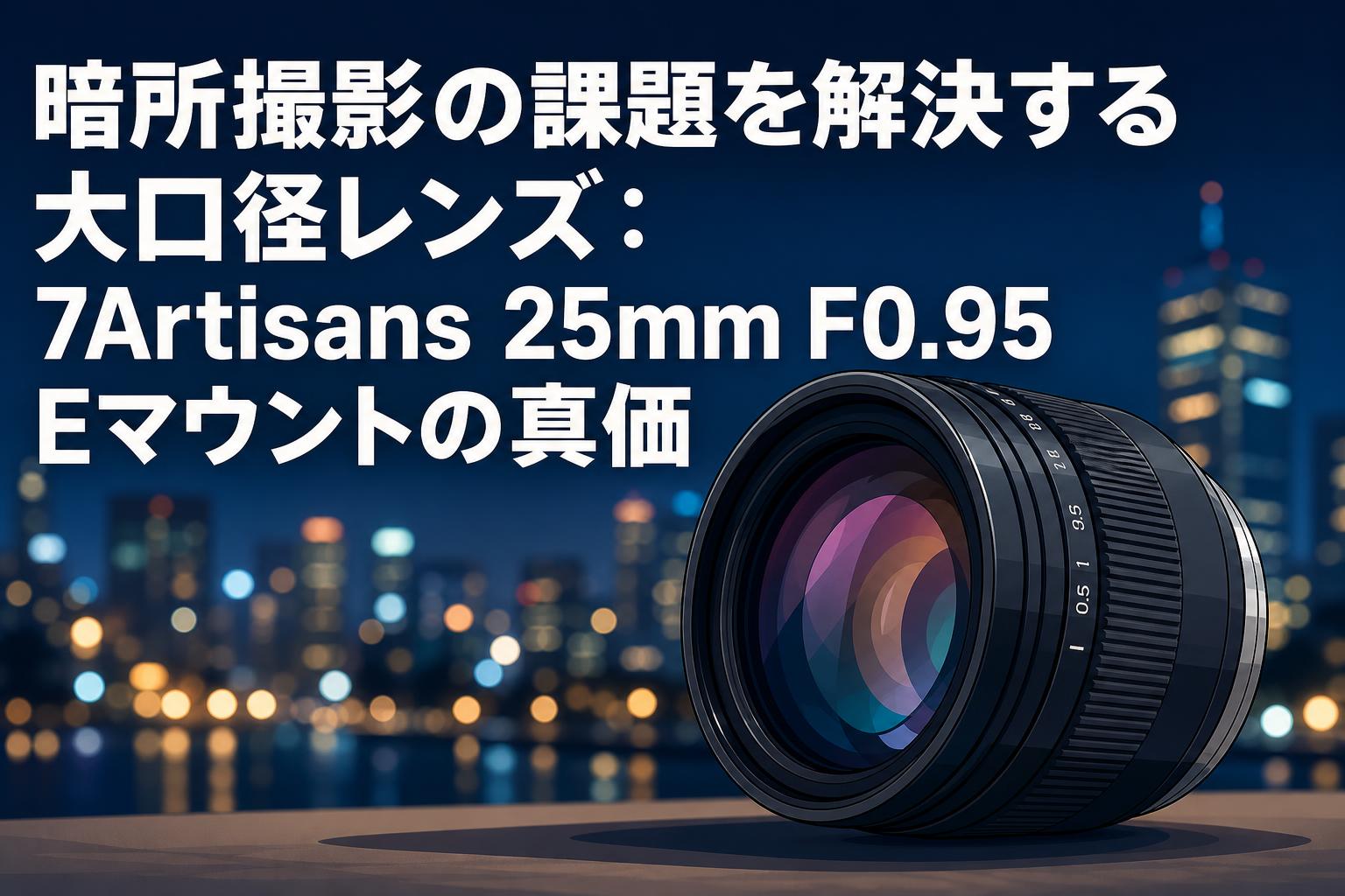 暗所撮影の課題を解決する大口径レンズ：7Artisans 25mm F0.95 Eマウントの真価