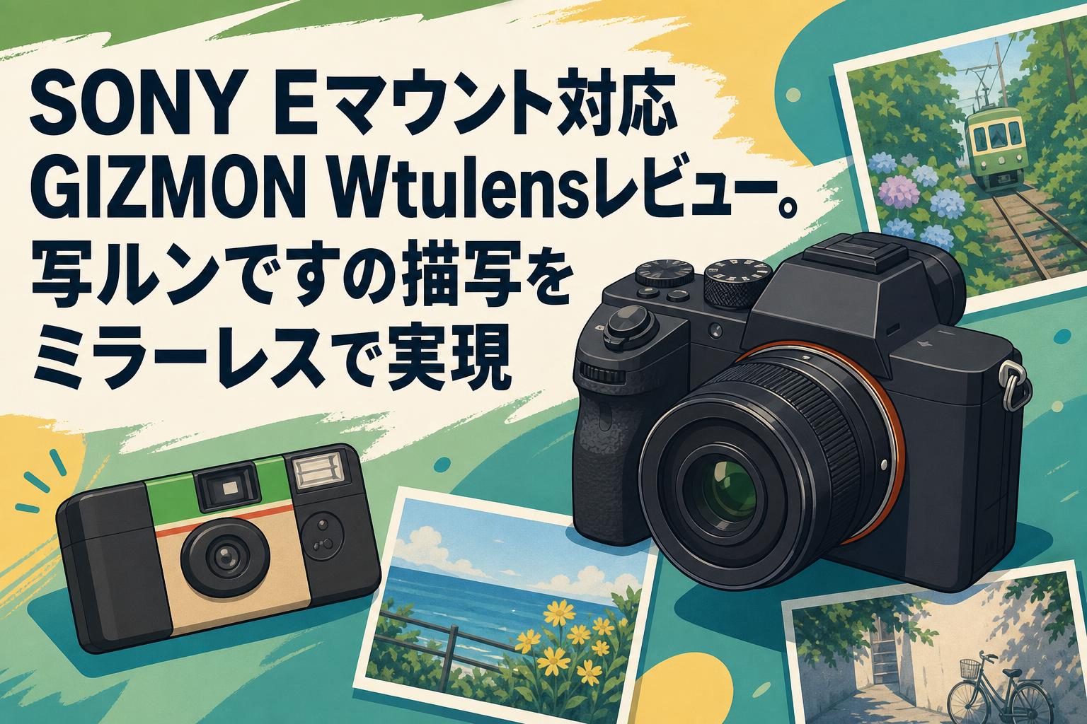 SONY Eマウント対応GIZMON Wtulensレビュー。写ルンですの描写をミラーレスで実現