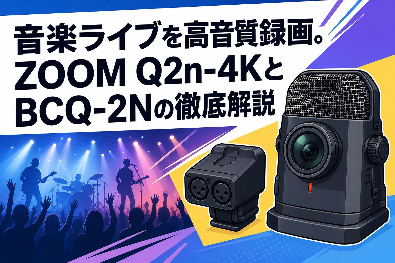 音楽ライブを高音質録画。ZOOM Q2n-4KとBCQ-2Nの徹底解説