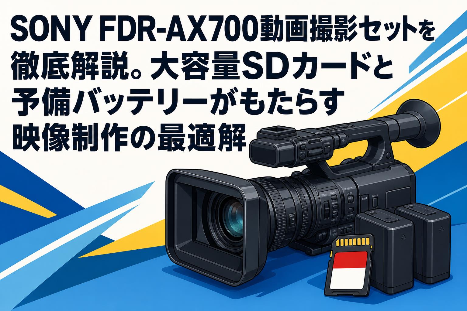 SONY FDR-AX700動画撮影セットを徹底解説。大容量SDカードと予備バッテリーがもたらす映像制作の最適解
