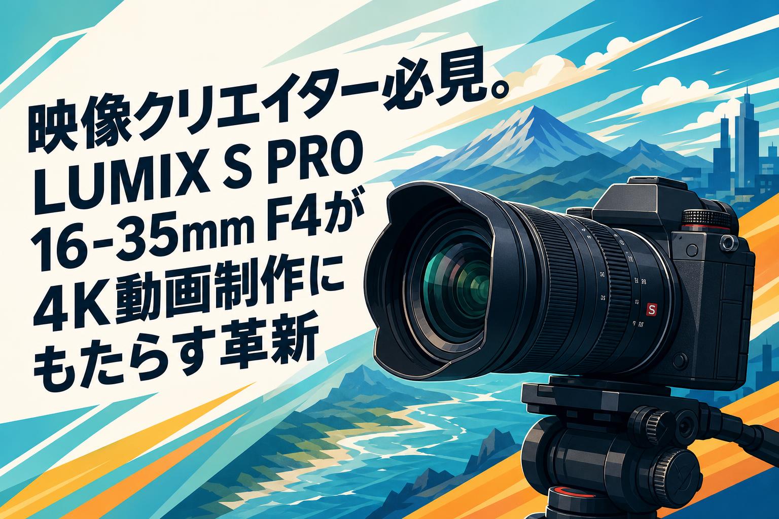 映像クリエイター必見。LUMIX S PRO 16-35mm F4が4K動画制作にもたらす革新