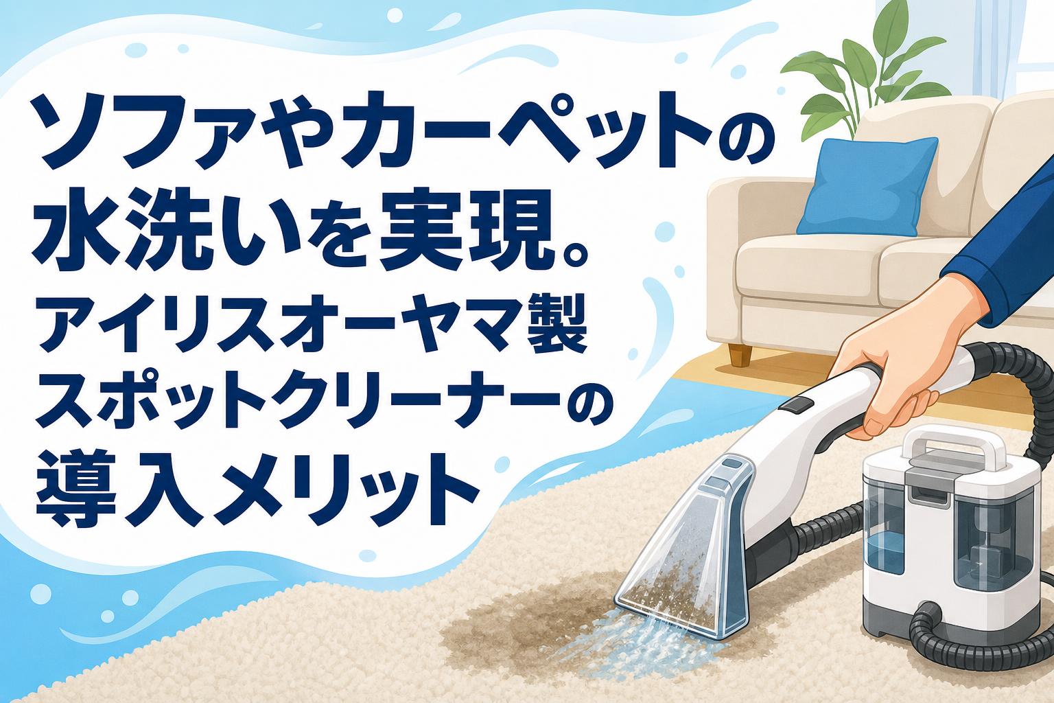 ソファやカーペットの水洗いを実現。アイリスオーヤマ製スポットクリーナーの導入メリット