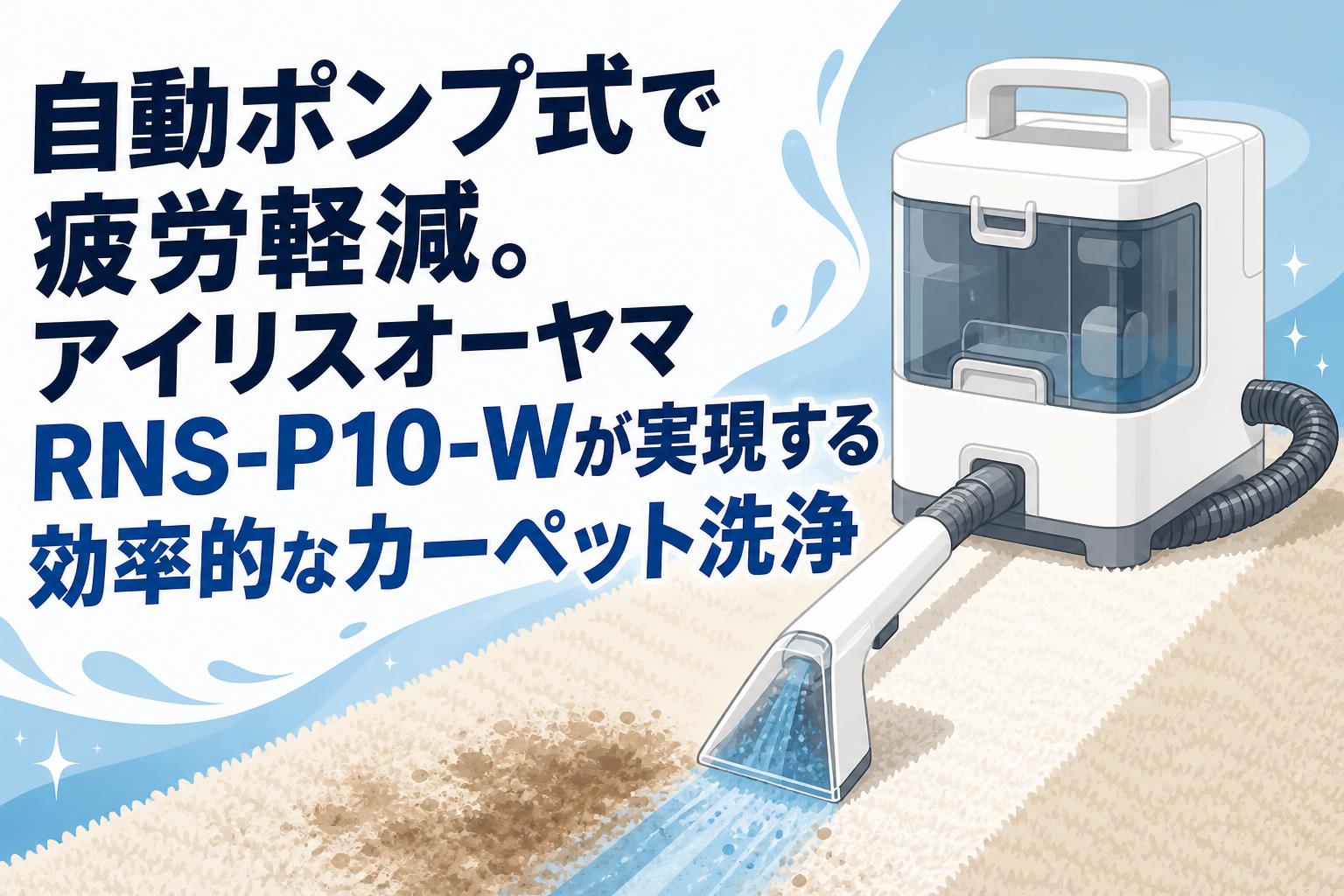 自動ポンプ式で疲労軽減。アイリスオーヤマRNS-P10-Wが実現する効率的なカーペット洗浄