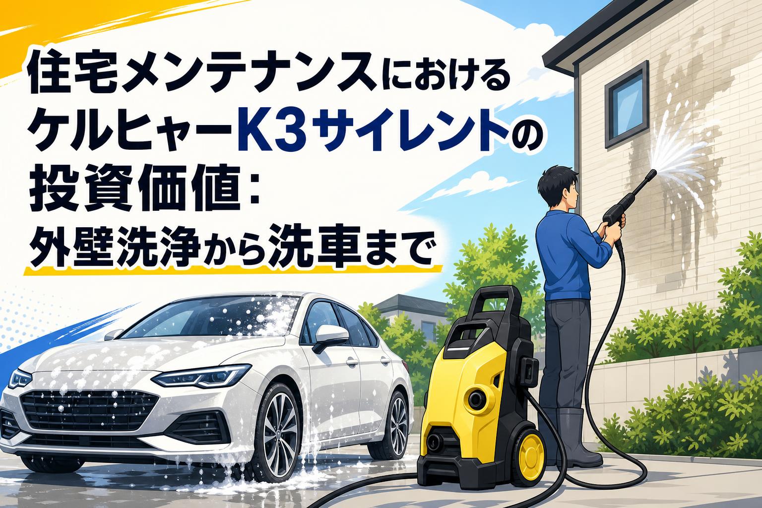 住宅メンテナンスにおけるケルヒャーK3サイレントの投資価値：外壁洗浄から洗車まで