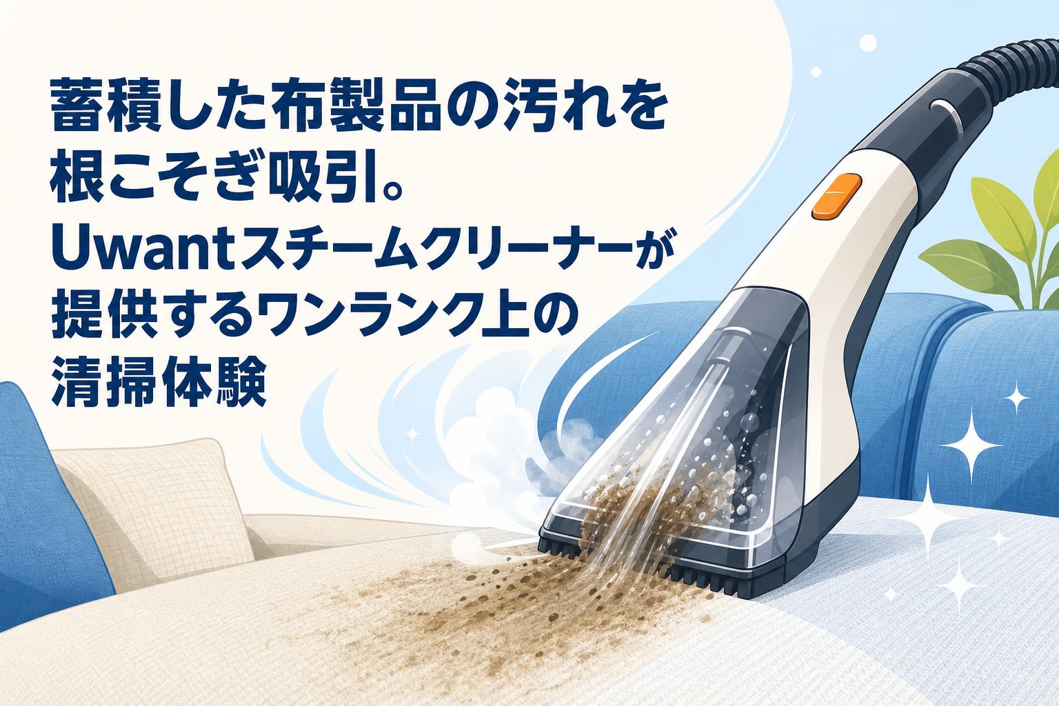 蓄積した布製品の汚れを根こそぎ吸引。Uwantスチームクリーナーが提供するワンランク上の清掃体験