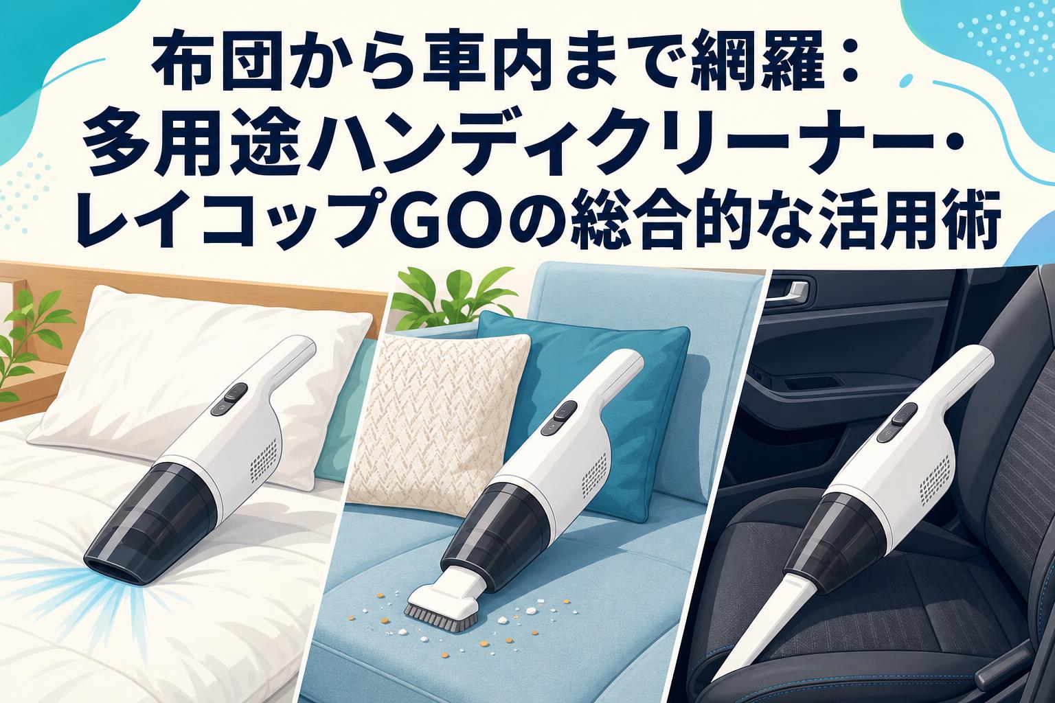 布団から車内まで網羅：多用途ハンディクリーナー・レイコップGOの総合的な活用術