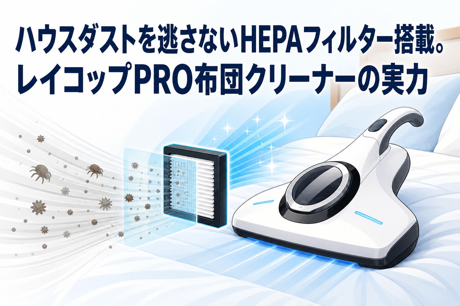 ハウスダストを逃さないHEPAフィルター搭載。レイコップPRO布団クリーナーの実力