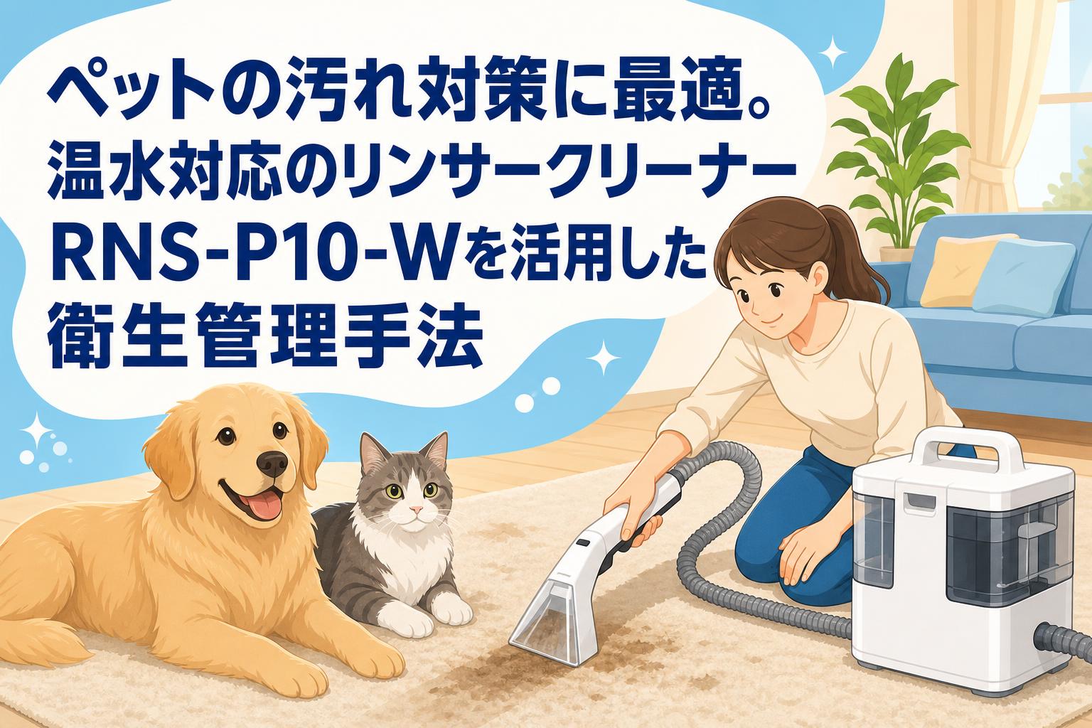 ペットの汚れ対策に最適。温水対応のリンサークリーナーRNS-P10-Wを活用した衛生管理手法