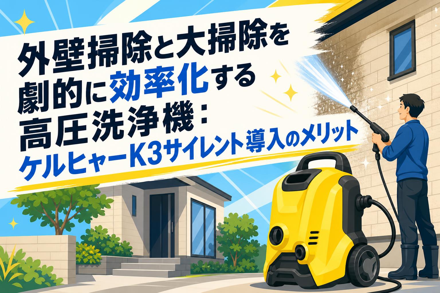 外壁掃除と大掃除を劇的に効率化する高圧洗浄機：ケルヒャーK3サイレント導入のメリット