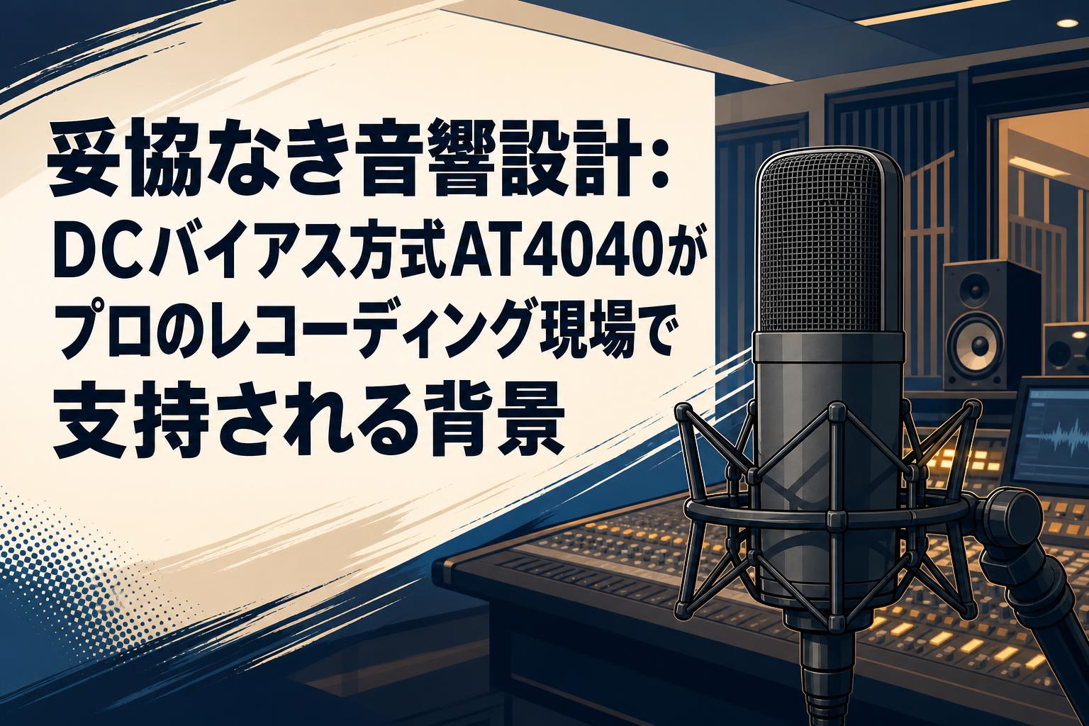 妥協なき音響設計：DCバイアス方式AT4040がプロのレコーディング現場で支持される背景