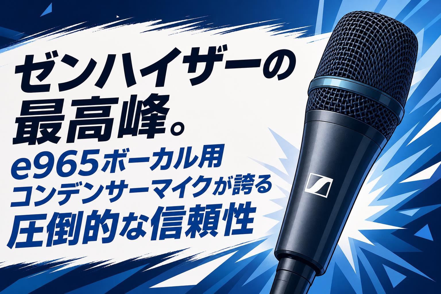 ゼンハイザーの最高峰。e965ボーカル用コンデンサーマイクが誇る圧倒的な信頼性
