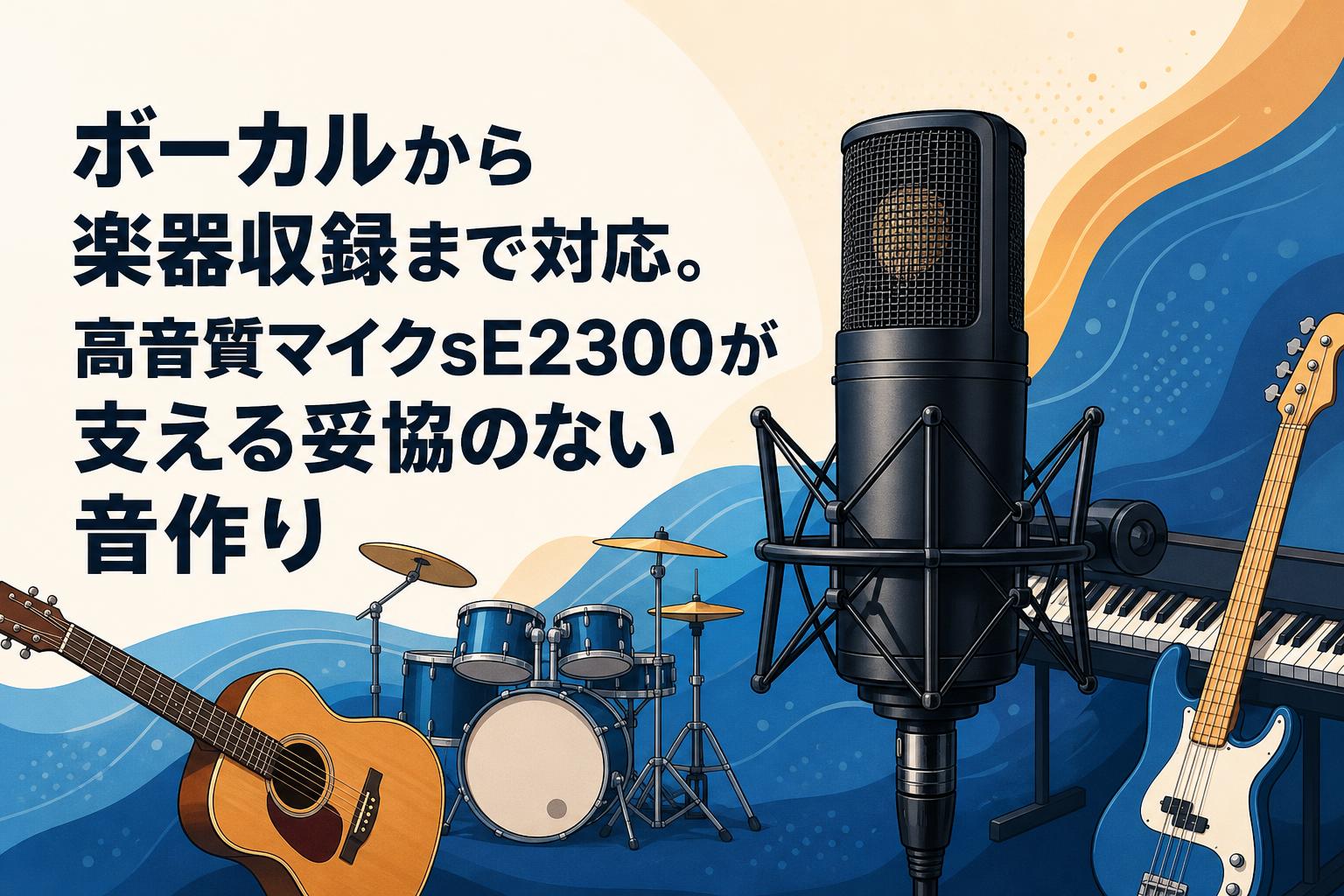 ボーカルから楽器収録まで対応。高音質マイクsE2300が支える妥協のない音作り