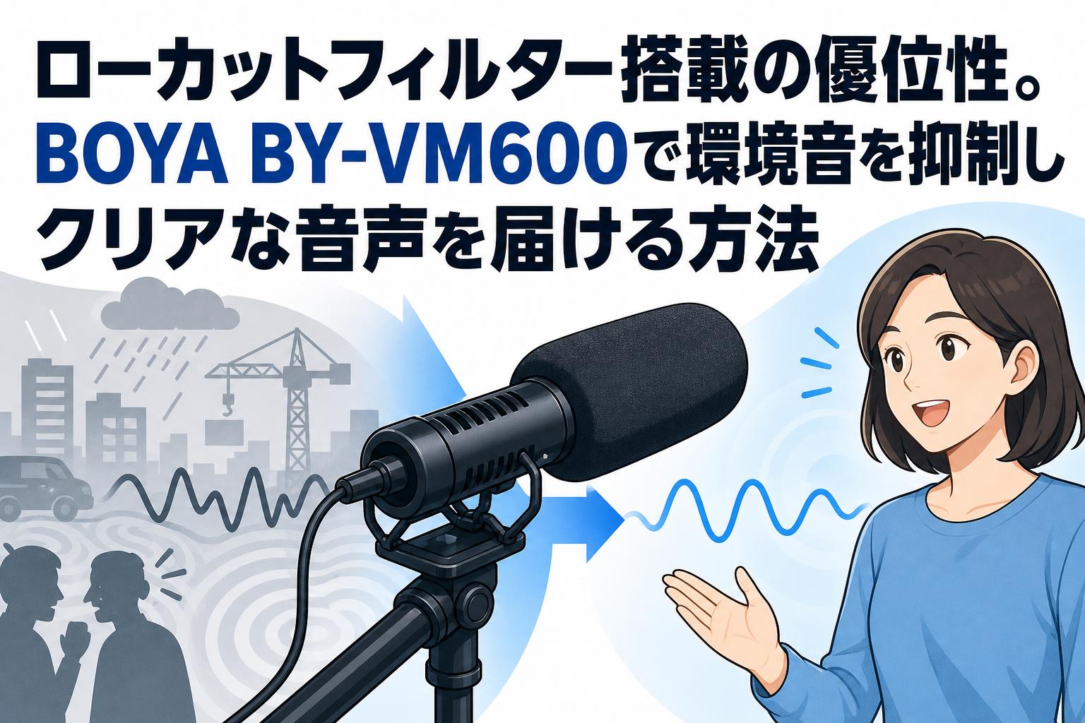 ローカットフィルター搭載の優位性。BOYA BY-VM600で環境音を抑制しクリアな音声を届ける方法