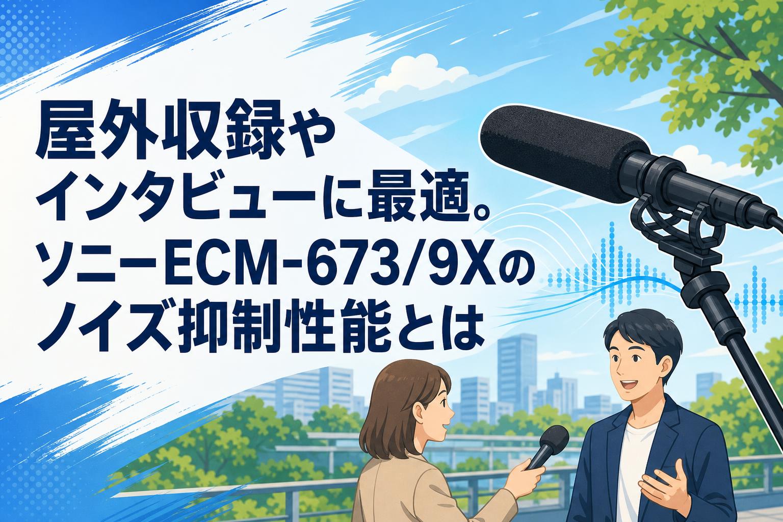 屋外収録やインタビューに最適。ソニーECM-673/9Xのノイズ抑制性能とは