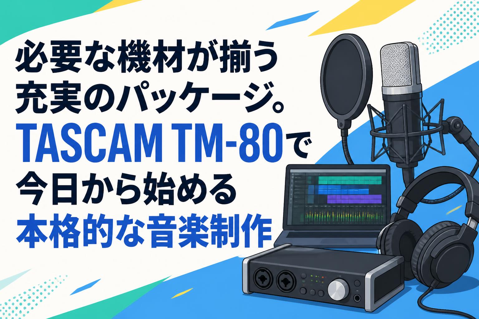 必要な機材が揃う充実のパッケージ。TASCAM TM-80で今日から始める本格的な音楽制作