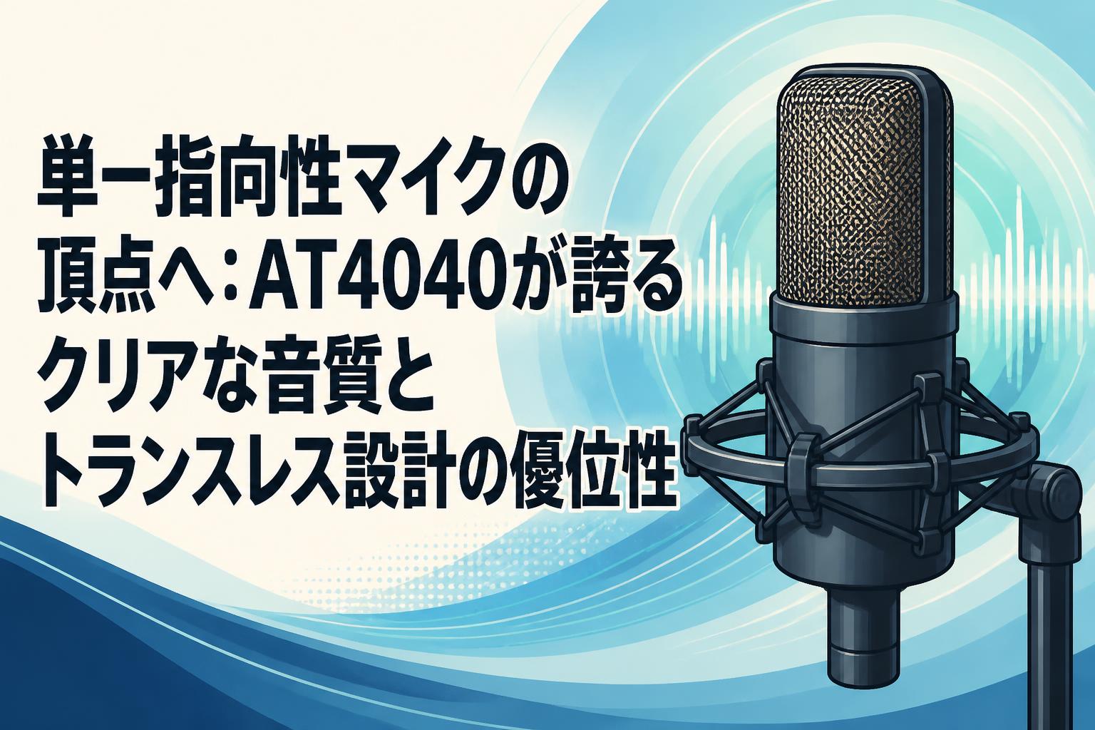 単一指向性マイクの頂点へ：AT4040が誇るクリアな音質とトランスレス設計の優位性