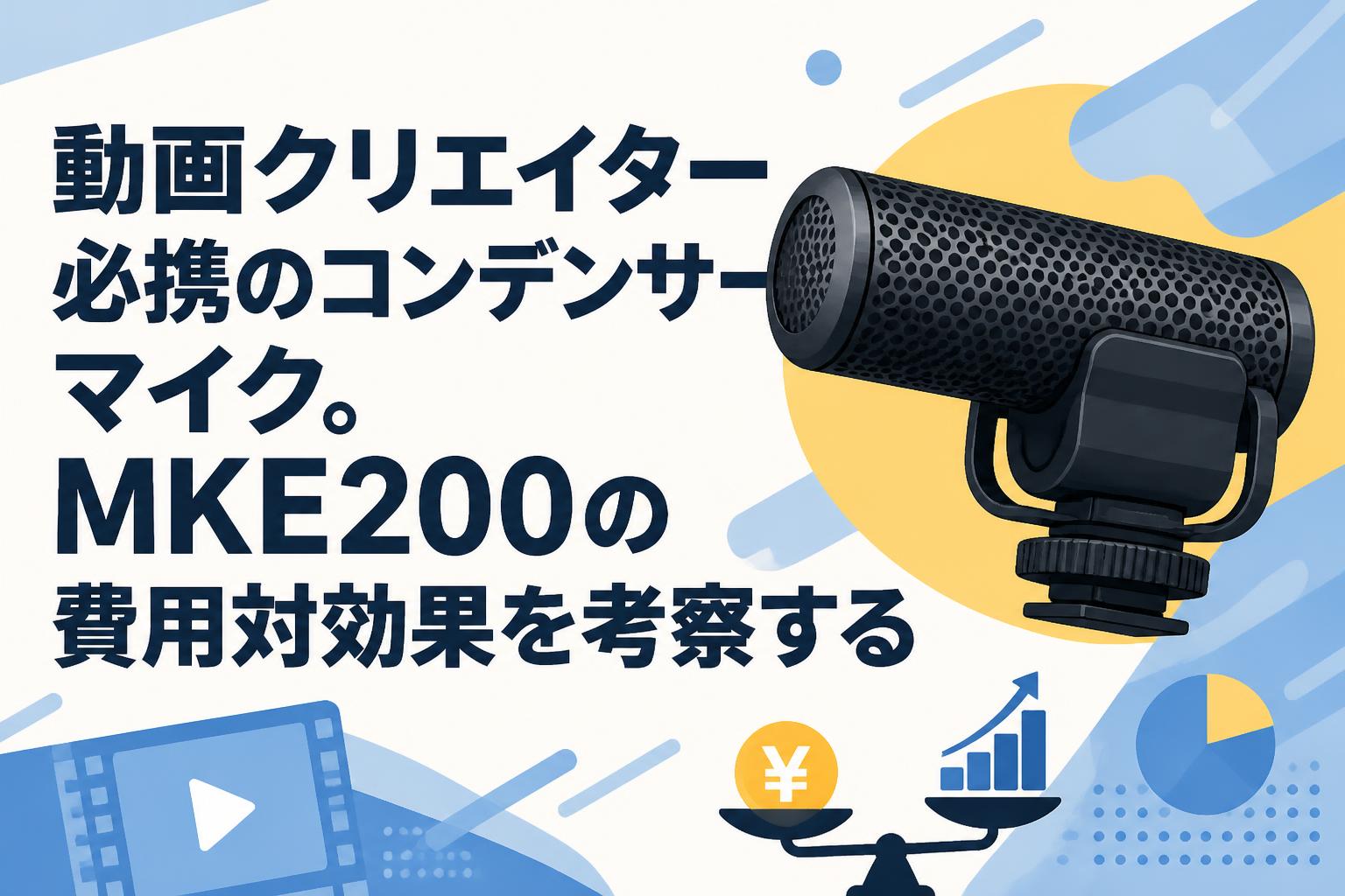 動画クリエイター必携のコンデンサーマイク。MKE200の費用対効果を考察する
