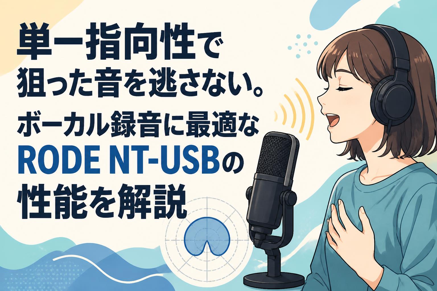 単一指向性で狙った音を逃さない。ボーカル録音に最適なRODE NT-USBの性能を解説