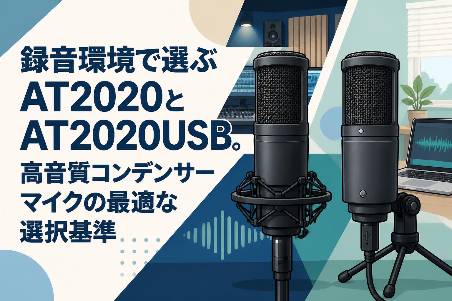 録音環境で選ぶAT2020とAT2020USB。高音質コンデンサーマイクの最適な選択基準