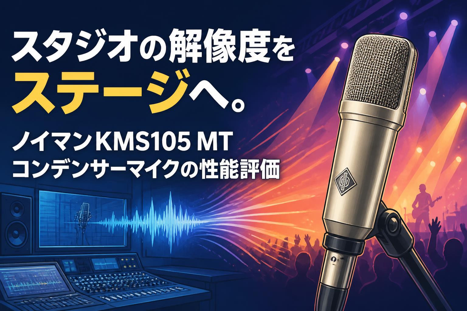 スタジオの解像度をステージへ。ノイマンKMS105 MTコンデンサーマイクの性能評価