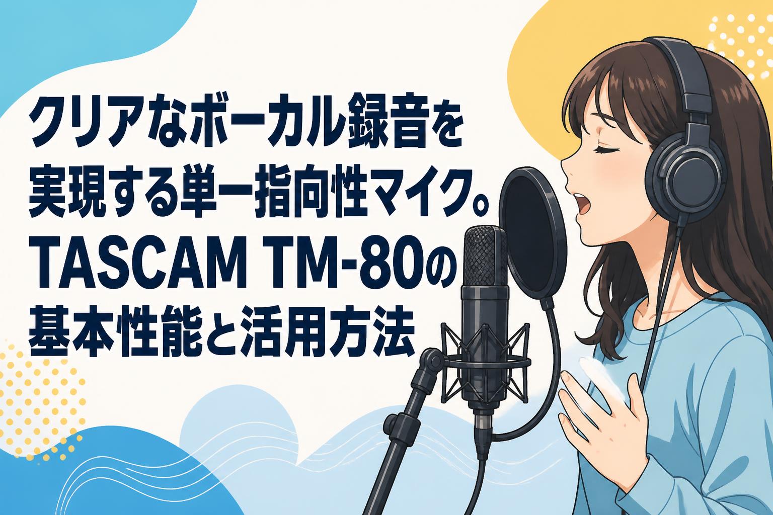 クリアなボーカル録音を実現する単一指向性マイク。TASCAM TM-80の基本性能と活用方法