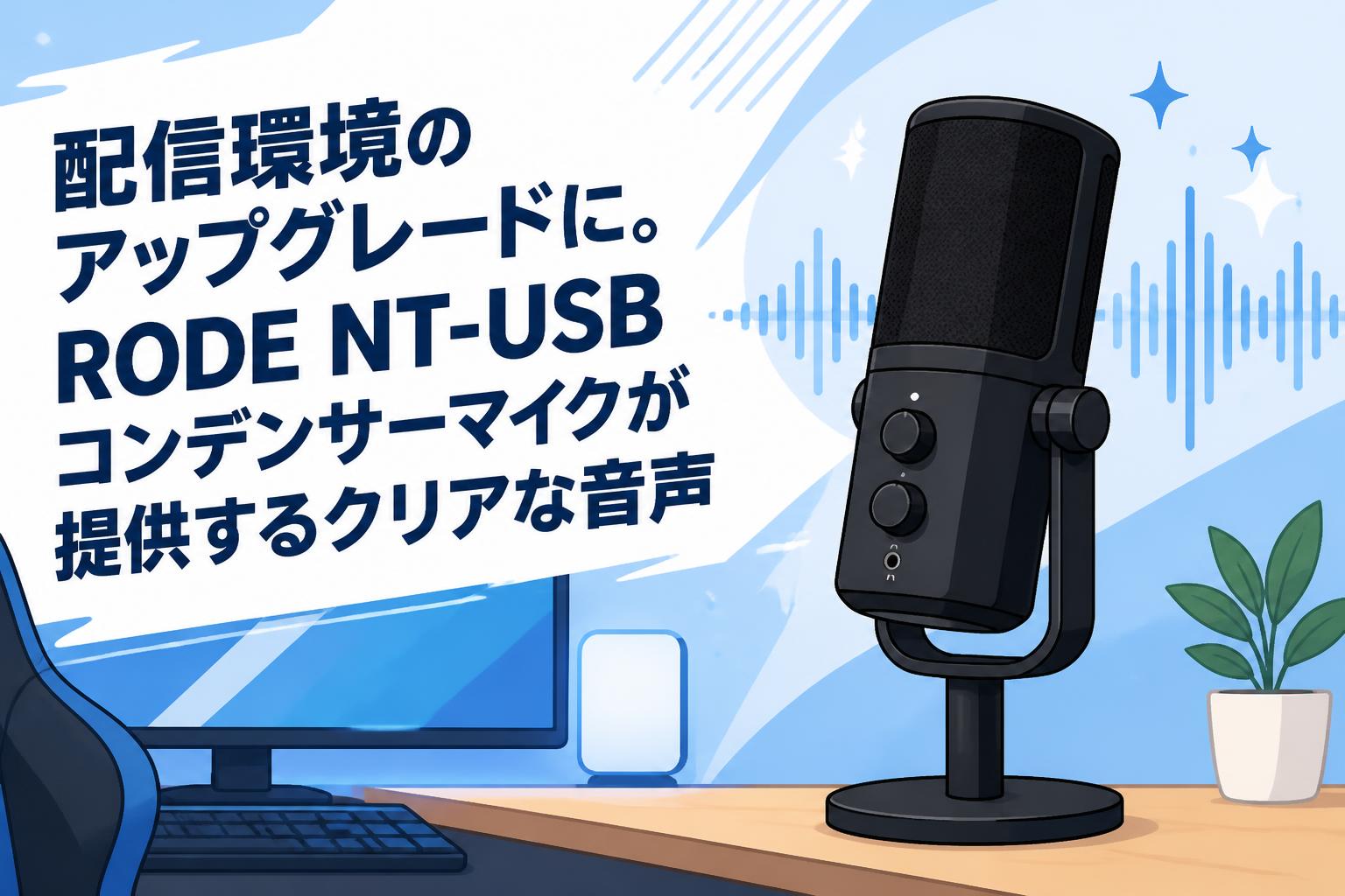 配信環境のアップグレードに。RODE NT-USBコンデンサーマイクが提供するクリアな音声