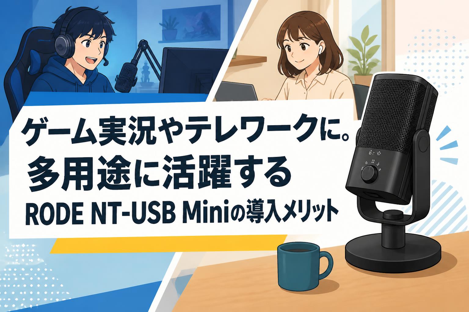 ゲーム実況やテレワークに。多用途に活躍するRODE NT-USB Miniの導入メリット