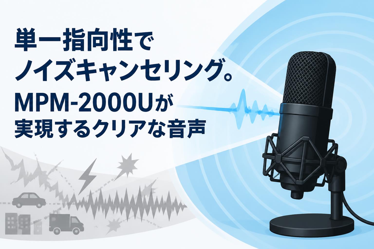 単一指向性でノイズキャンセリング。MPM-2000Uが実現するクリアな音声