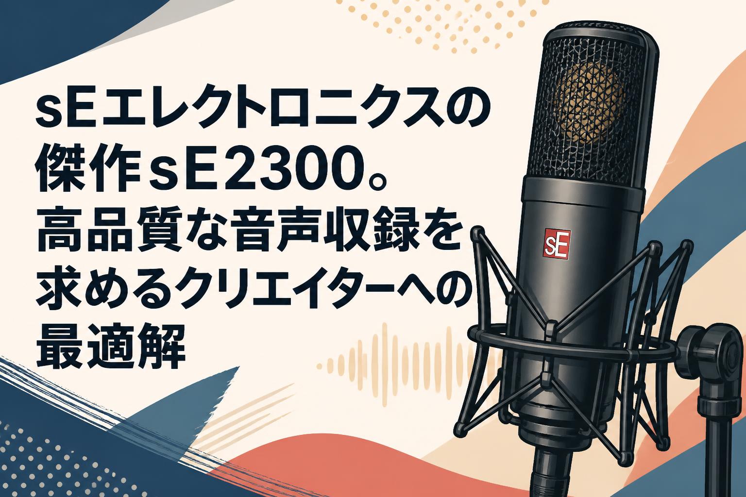 sEエレクトロニクスの傑作sE2300。高品質な音声収録を求めるクリエイターへの最適解