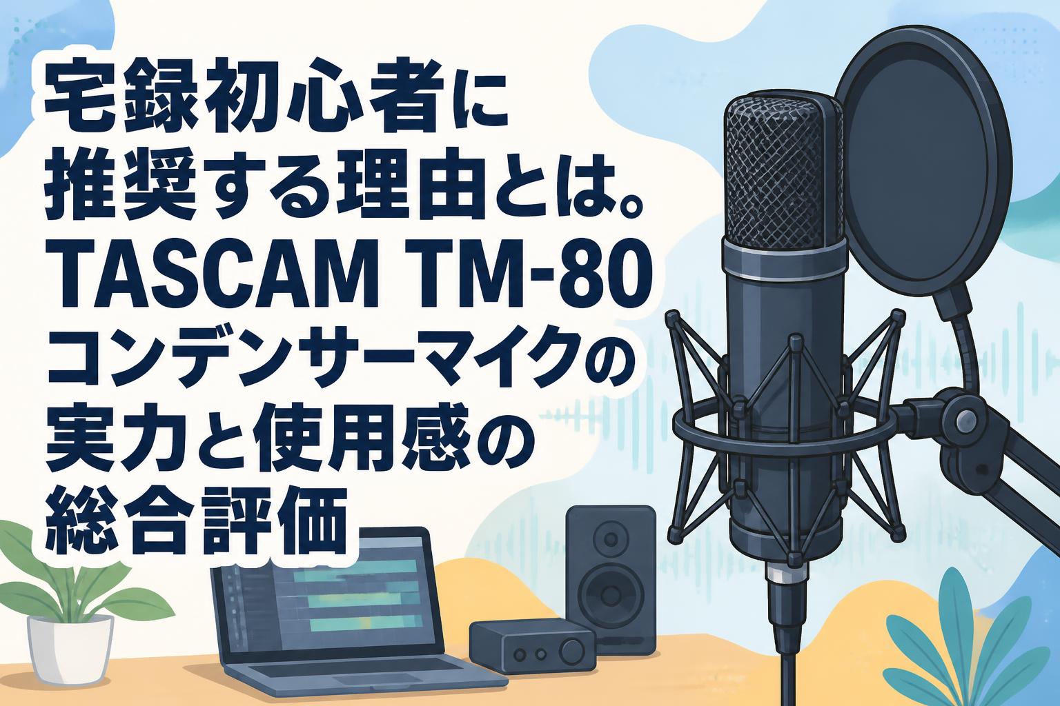 宅録初心者に推奨する理由とは。TASCAM TM-80コンデンサーマイクの実力と使用感の総合評価