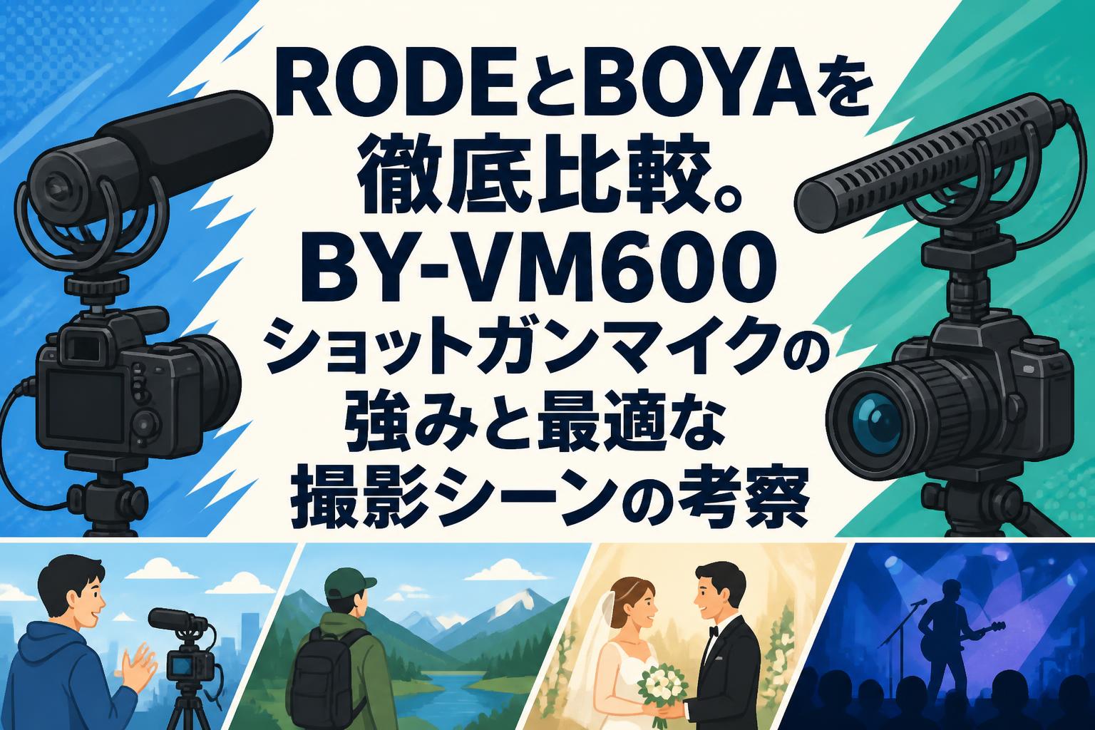 RODEとBOYAを徹底比較。BY-VM600ショットガンマイクの強みと最適な撮影シーンの考察