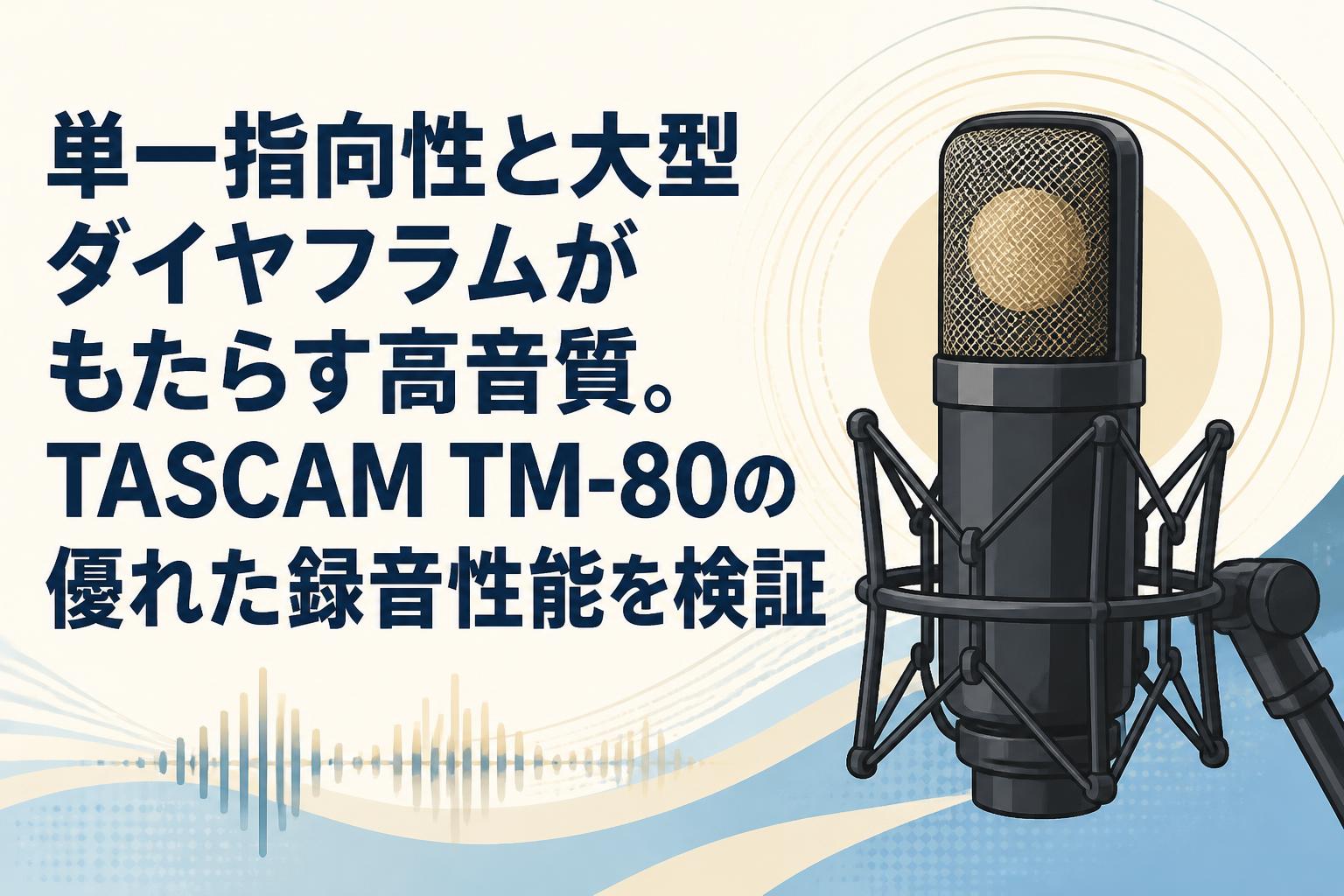 単一指向性と大型ダイヤフラムがもたらす高音質。TASCAM TM-80の優れた録音性能を検証