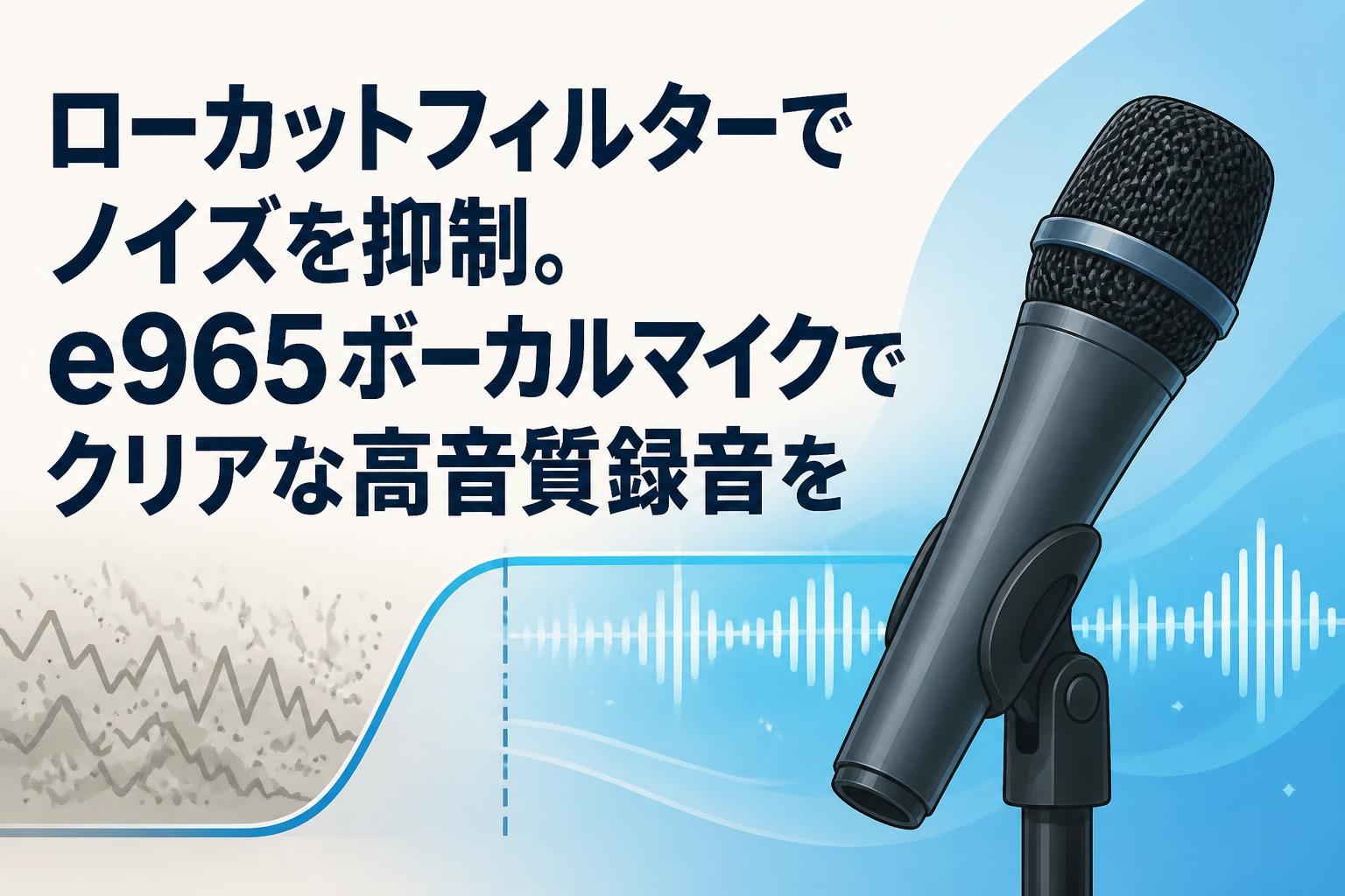ローカットフィルターでノイズを抑制。e965ボーカルマイクでクリアな高音質録音を
