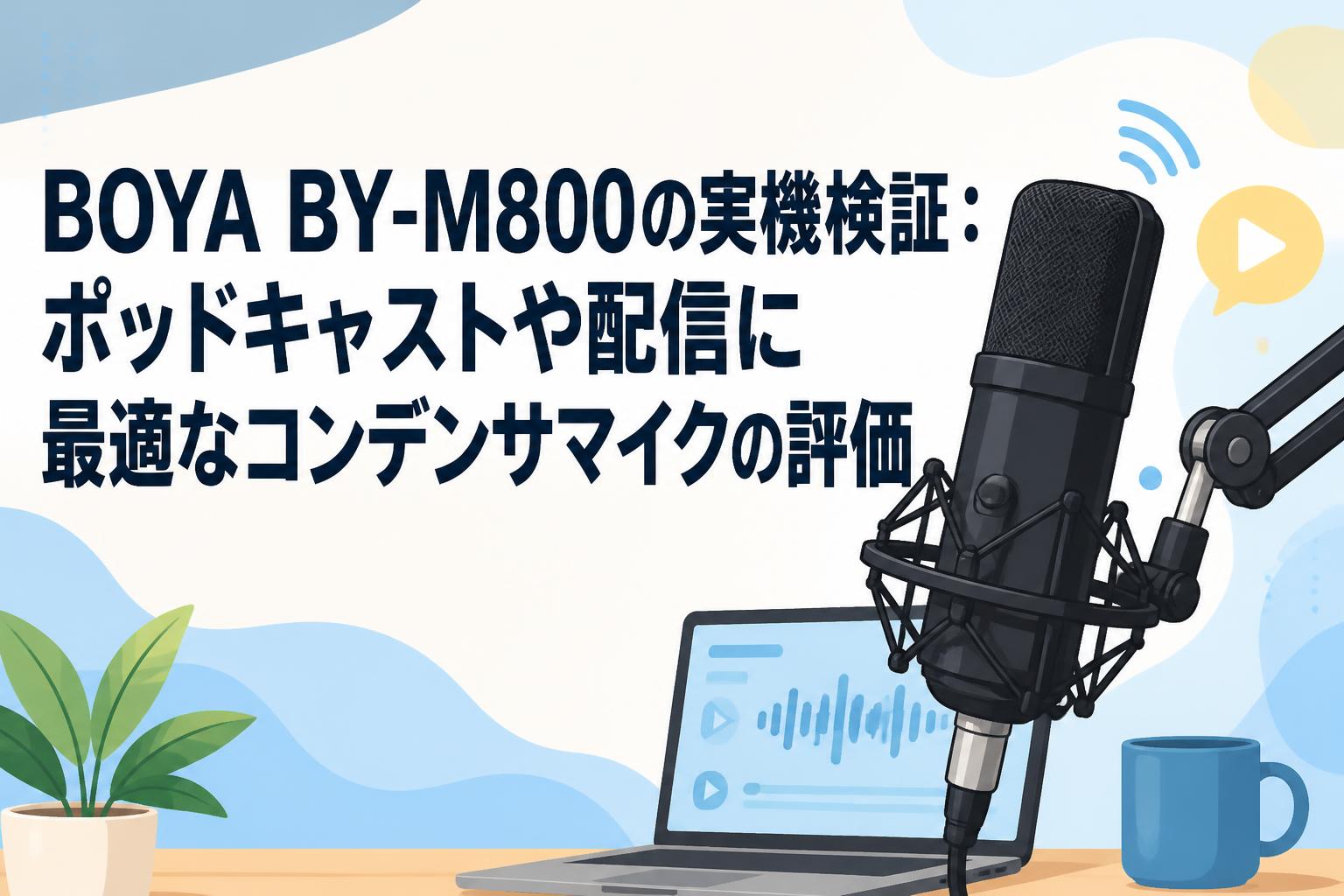 BOYA BY-M800の実機検証：ポッドキャストや配信に最適なコンデンサマイクの評価