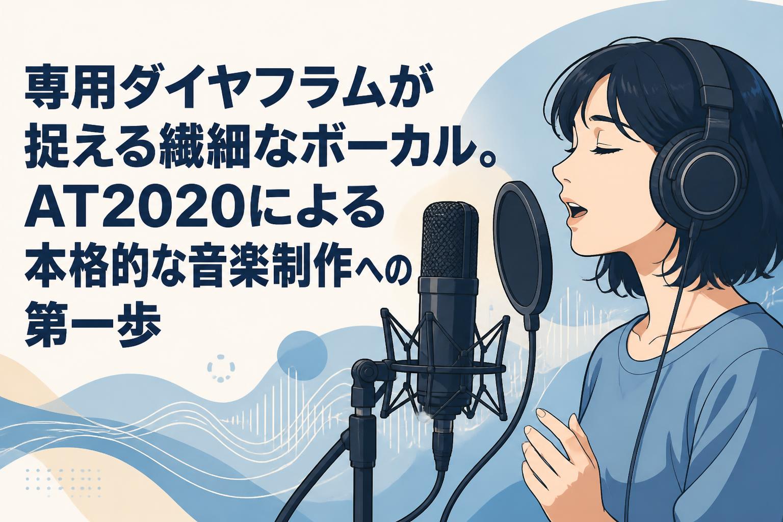専用ダイヤフラムが捉える繊細なボーカル。AT2020による本格的な音楽制作への第一歩