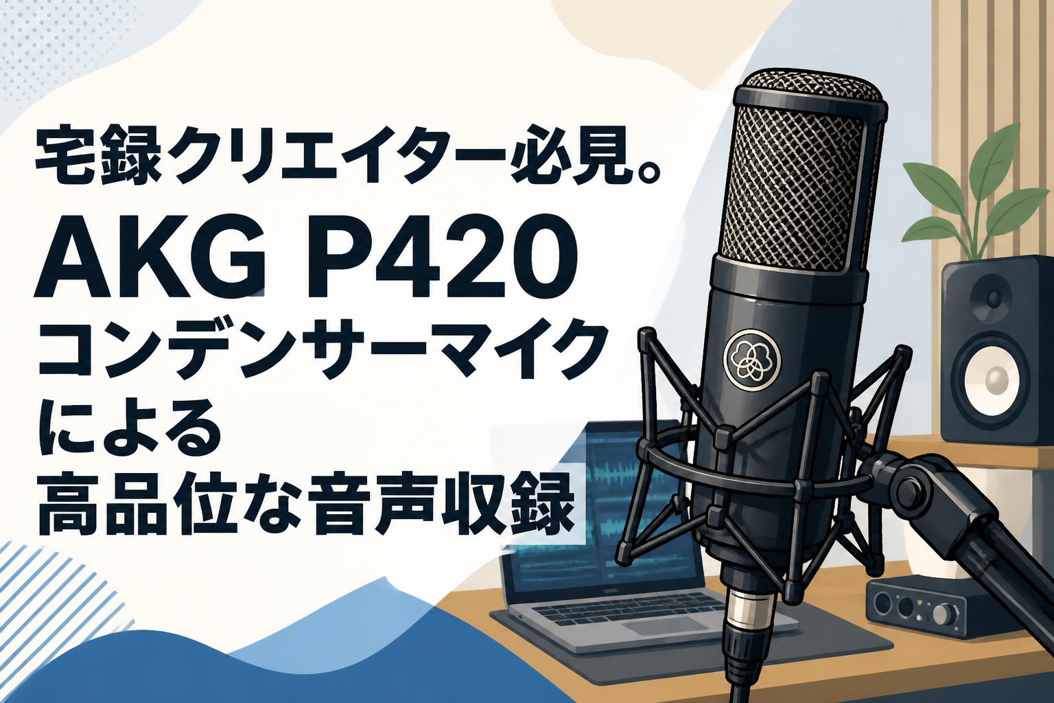 宅録クリエイター必見。AKG P420コンデンサーマイクによる高品位な音声収録