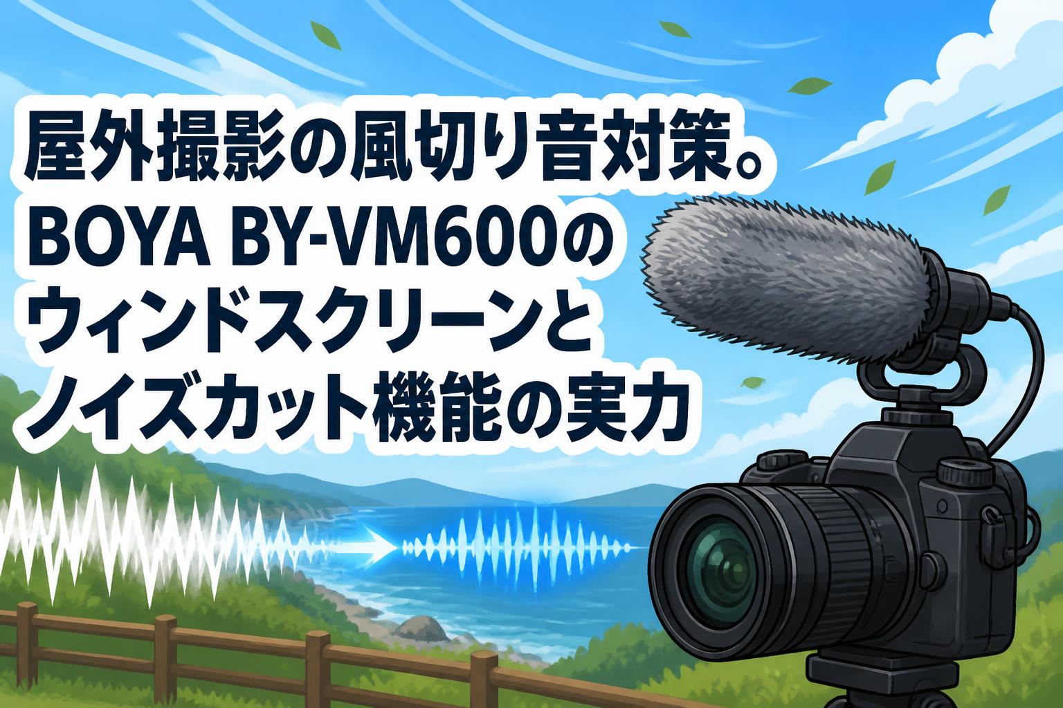 屋外撮影の風切り音対策。BOYA BY-VM600のウィンドスクリーンとノイズカット機能の実力