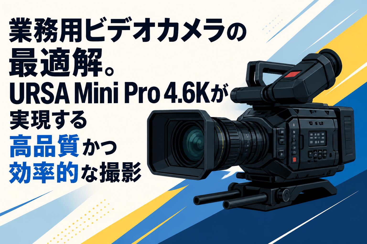 業務用ビデオカメラの最適解。URSA Mini Pro 4.6Kが実現する高品質かつ効率的な撮影