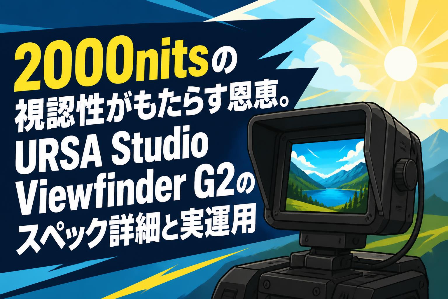 2000nitsの視認性がもたらす恩恵。URSA Studio Viewfinder G2のスペック詳細と実運用