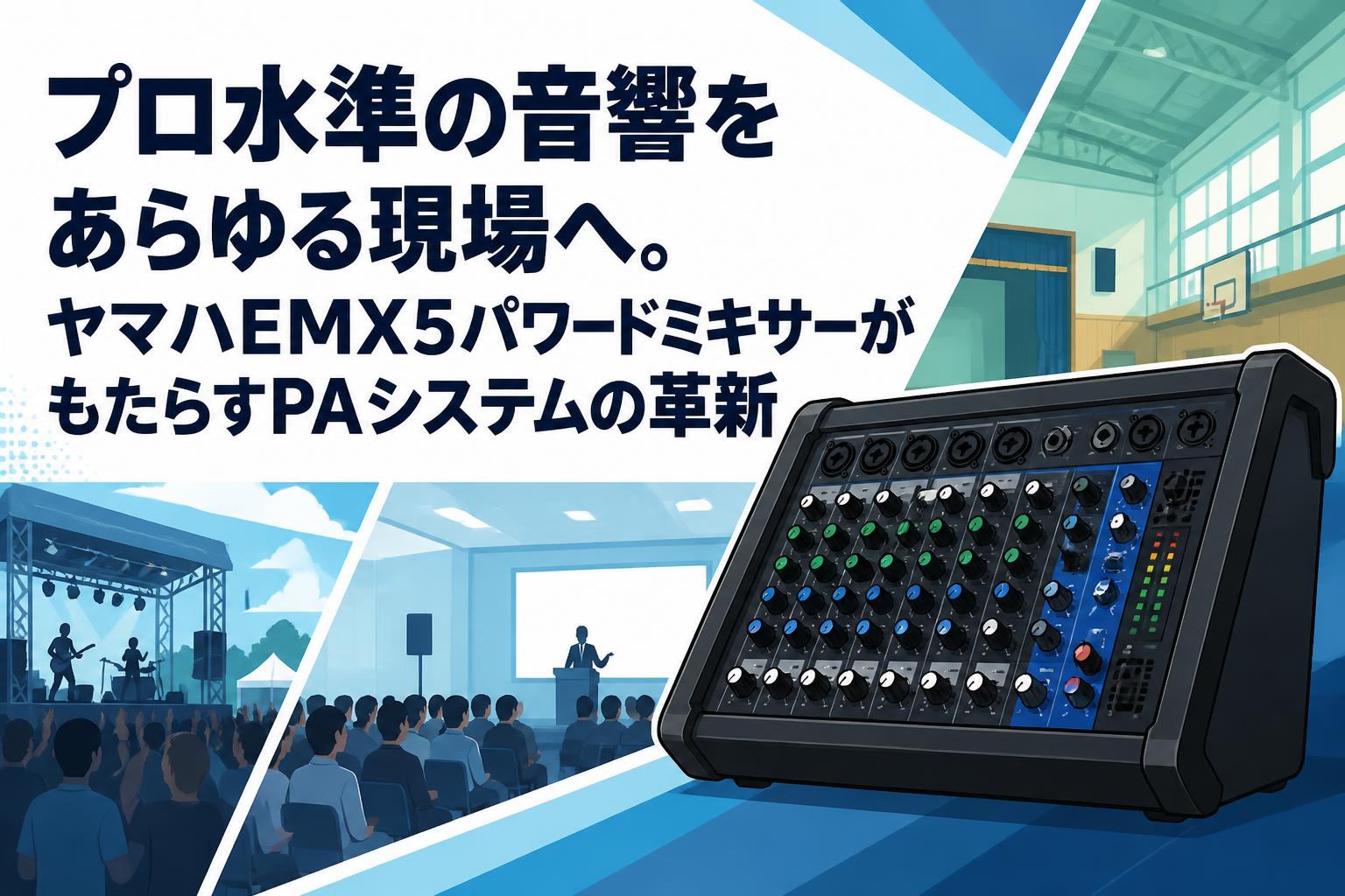 プロ水準の音響をあらゆる現場へ。ヤマハEMX5パワードミキサーがもたらすPAシステムの革新