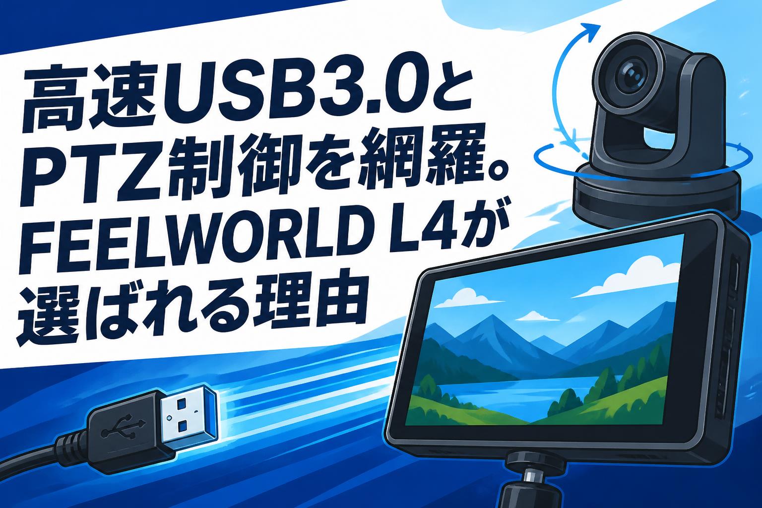 高速USB3.0とPTZ制御を網羅。FEELWORLD L4が選ばれる理由