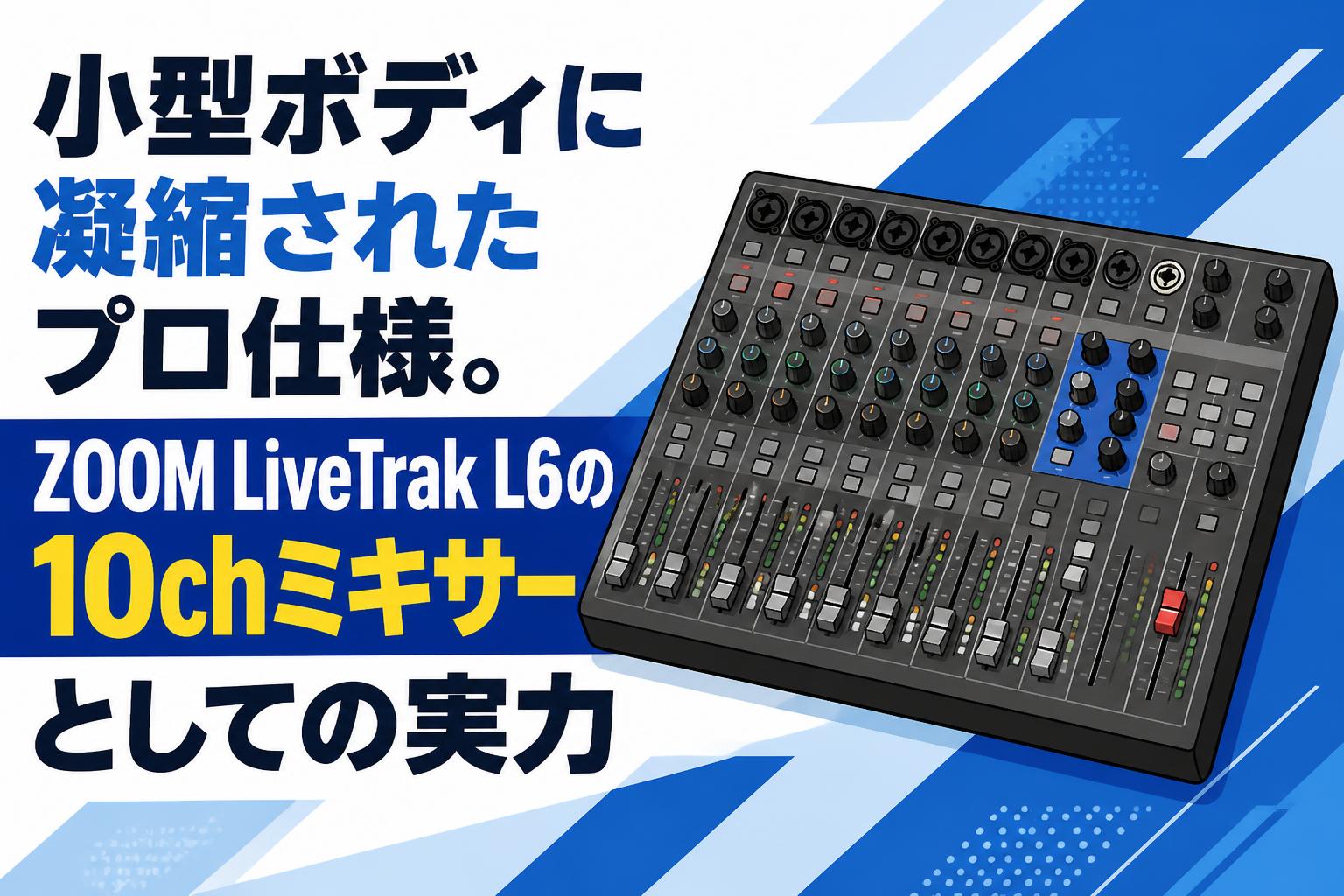 小型ボディに凝縮されたプロ仕様。ZOOM LiveTrak L6の10chミキサーとしての実力